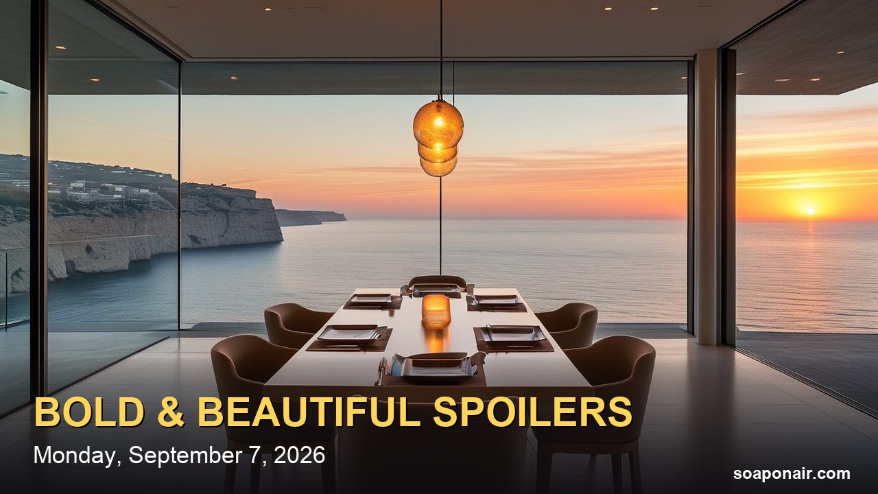 The Bold and the Beautiful Spoilers Monday, September 7, 2026: Finn's Dinner Corners Steffy and Carter