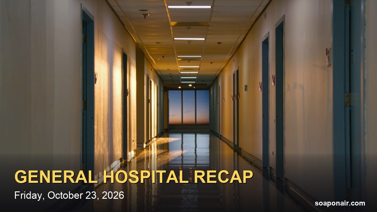 General Hospital Recap Friday, October 23, 2026: Divorce Papers, Sonny's Offer, Ava's Body Plan