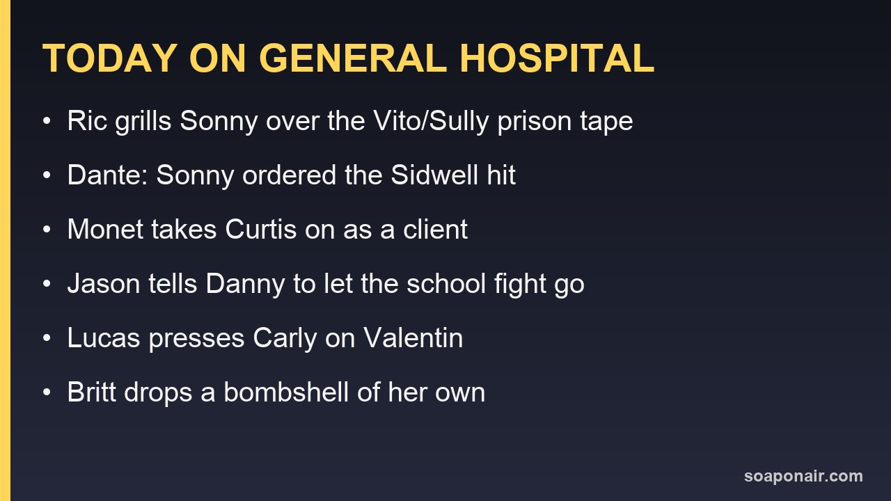 General Hospital Tuesday, Sept. 29, 2026: six scenes at a glance