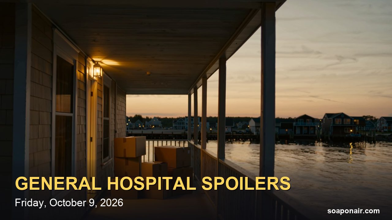 General Hospital Spoilers Friday, October 9, 2026: Sonny Has to Reassure Gio